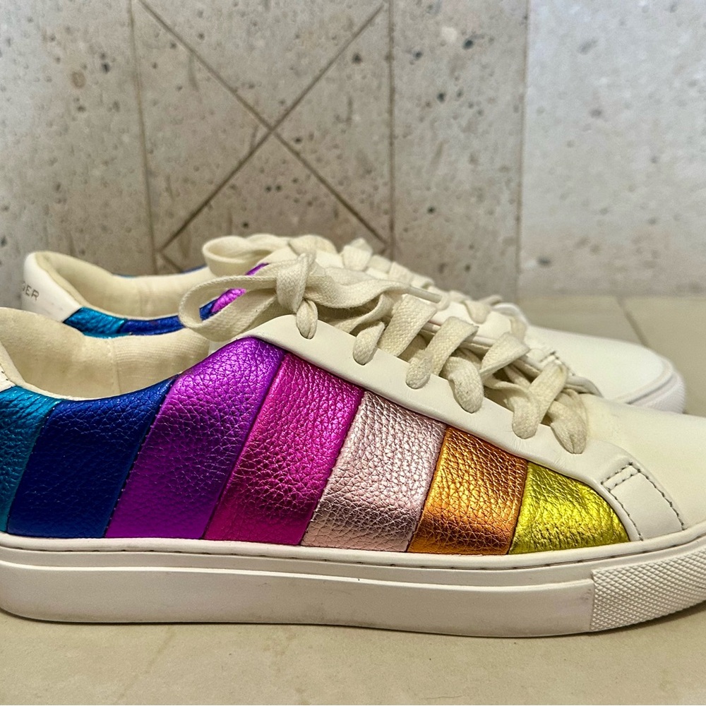 Kurt Geiger Blue and Purple Sneakers with Eye-Catching Design